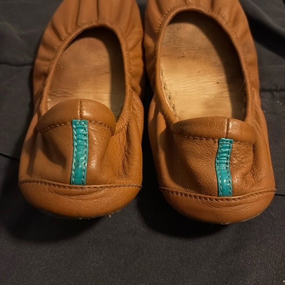 Chestnut Brown Leather Ballet Flats - Picture 3 of 4